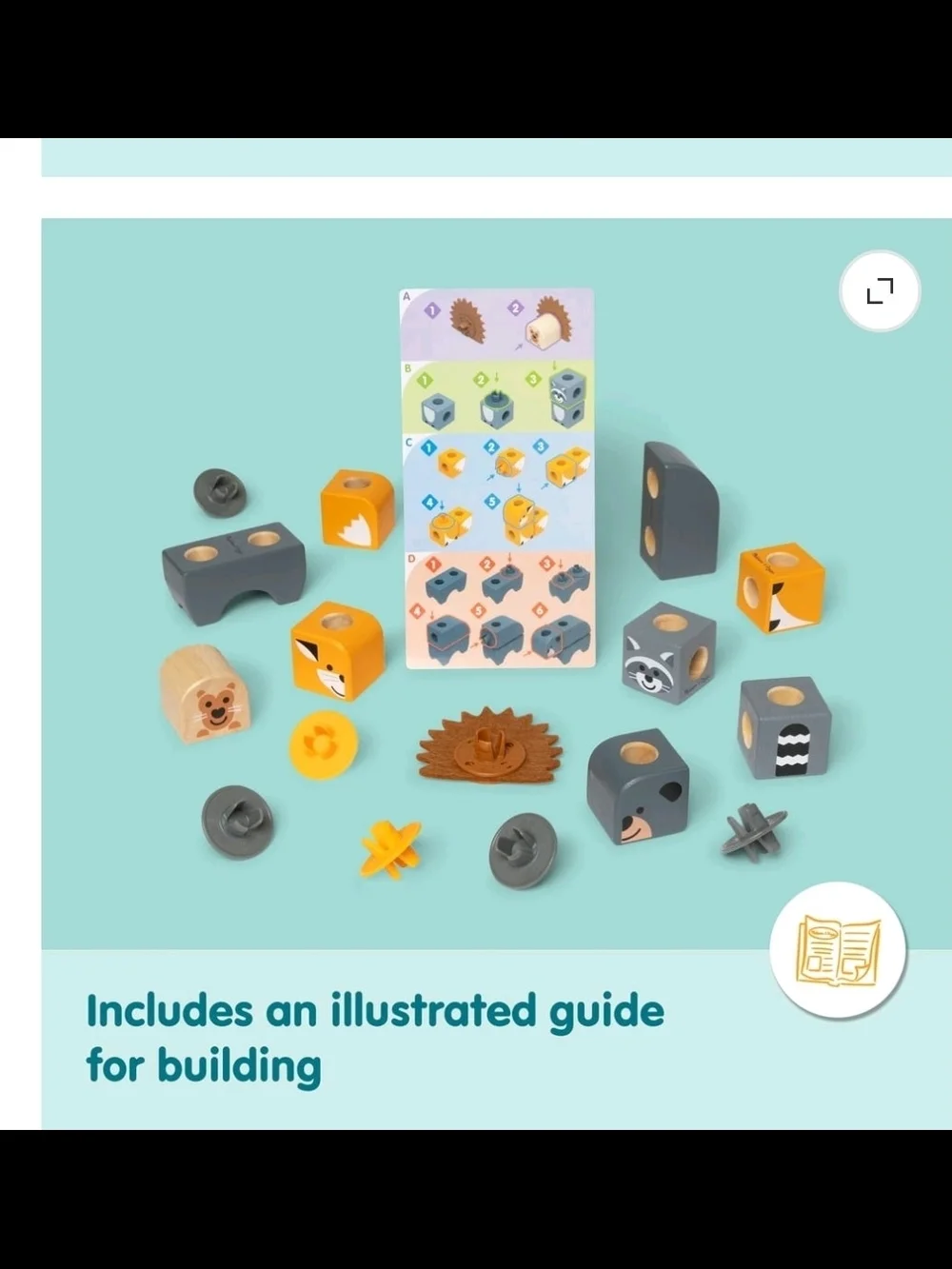 Melissa & Doug Blockables Woodland Friends - Orange & Gray